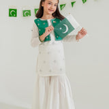 Embroidered Kameez & Gharara With Waistcoat (SERGKS-02)