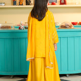 Embroidered Shirt And Bottom Embroidered Sharara With Chiffon Dupatta. (EFW-02)