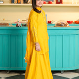 Embroidered Shirt And Bottom Embroidered Sharara With Chiffon Dupatta. (EFW-02)