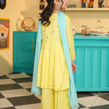 Embroidered Peplum With Plazo Pants And Dupatta. (EFW-09)