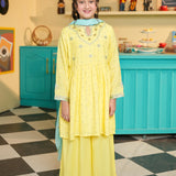 Embroidered Peplum With Plazo Pants And Dupatta. (EFW-09)