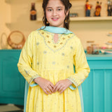 Embroidered Peplum With Plazo Pants And Dupatta. (EFW-09)