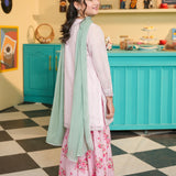 Embroidered Shirt With Printed Gharara And Dupatta. (EFW-10)