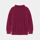 Girls Feather Yarn Mock Neck Sweater (GMMS-224)