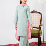 Embroidered Kameez & Trousers With Dupatta (GSK-608)