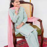 Embroidered Kameez & Trousers With Dupatta (GSK-608)
