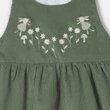 Embroidered Corduroy Frock & T-Shirt (IF-452)