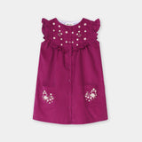 Embroidered Corduroy Frock & T-Shirt (IF-453)