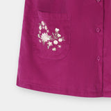 Embroidered Corduroy Frock & T-Shirt (IF-453)