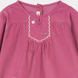 Embroidered Corduroy Frock & T-Shirt (IF-455)