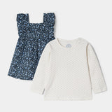 Printed Corduroy Frock & T-Shirt (IF-456)