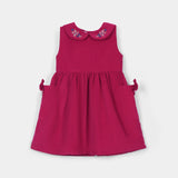 Embroidered Corduroy Frock & Shrug (IF-459)