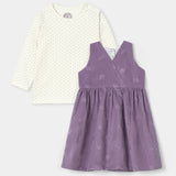 Embroidered Corduroy Frock & T-Shirt (IF-460)