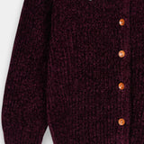 Infant Girls Sweater In Velvet Yarn With Woven Collar (IGMMS-053)