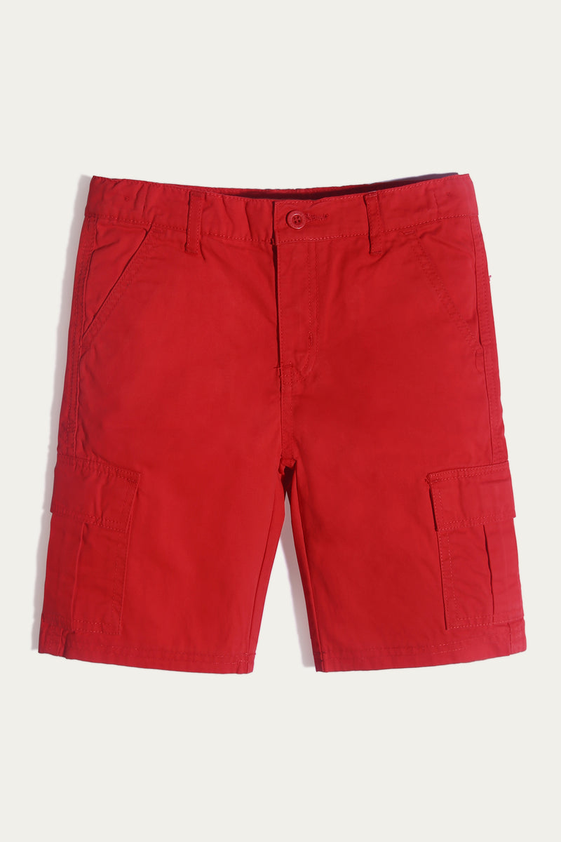 Shorts - Soft Twill | Red - Best Kids Clothing Brands In Pakistan Online|Minnie Minors