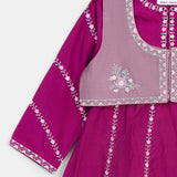 Formal Frock Attached Waistcoat & Gharara (ISKF-010)
