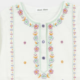 Handwork Kameez & Shalwar With Separate Sleeves (ISKH-68)