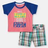 Graphic T-Shirt With Check Shorts (ITTS-089)