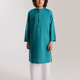 Teal Embroidery Kurta (KZ-530)