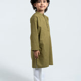 Olive Embroidery Kurta (KZ-533)