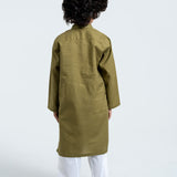 Olive Embroidery Kurta (KZ-533)