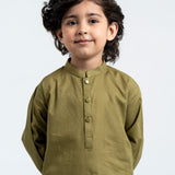 Olive Embroidery Kurta (KZ-533)