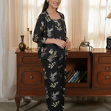 Printed Bell Bottom With Embroidered Kimono (DGFS-27)