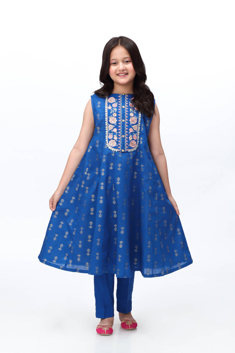 Embellished Kameez With Separate Sleeves & Trousers (GPW-1012)