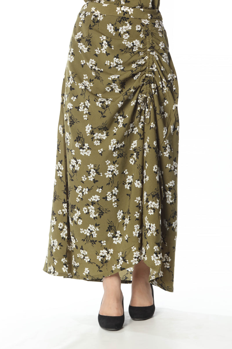 PRINTED SKIRT WITH SIDE DRAW STRING (SSGSKR-38)