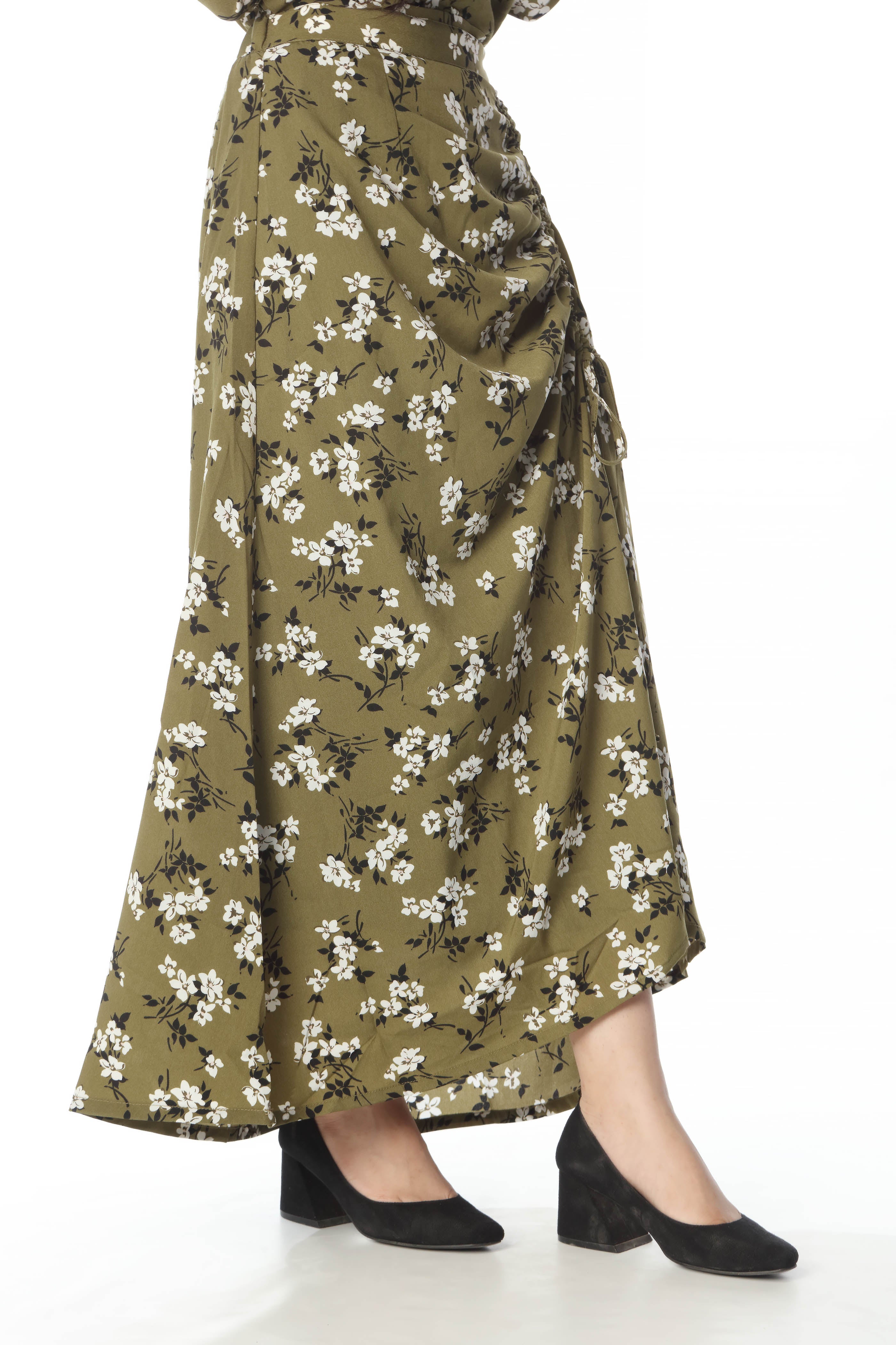 PRINTED SKIRT WITH SIDE DRAW STRING (SSGSKR-38)