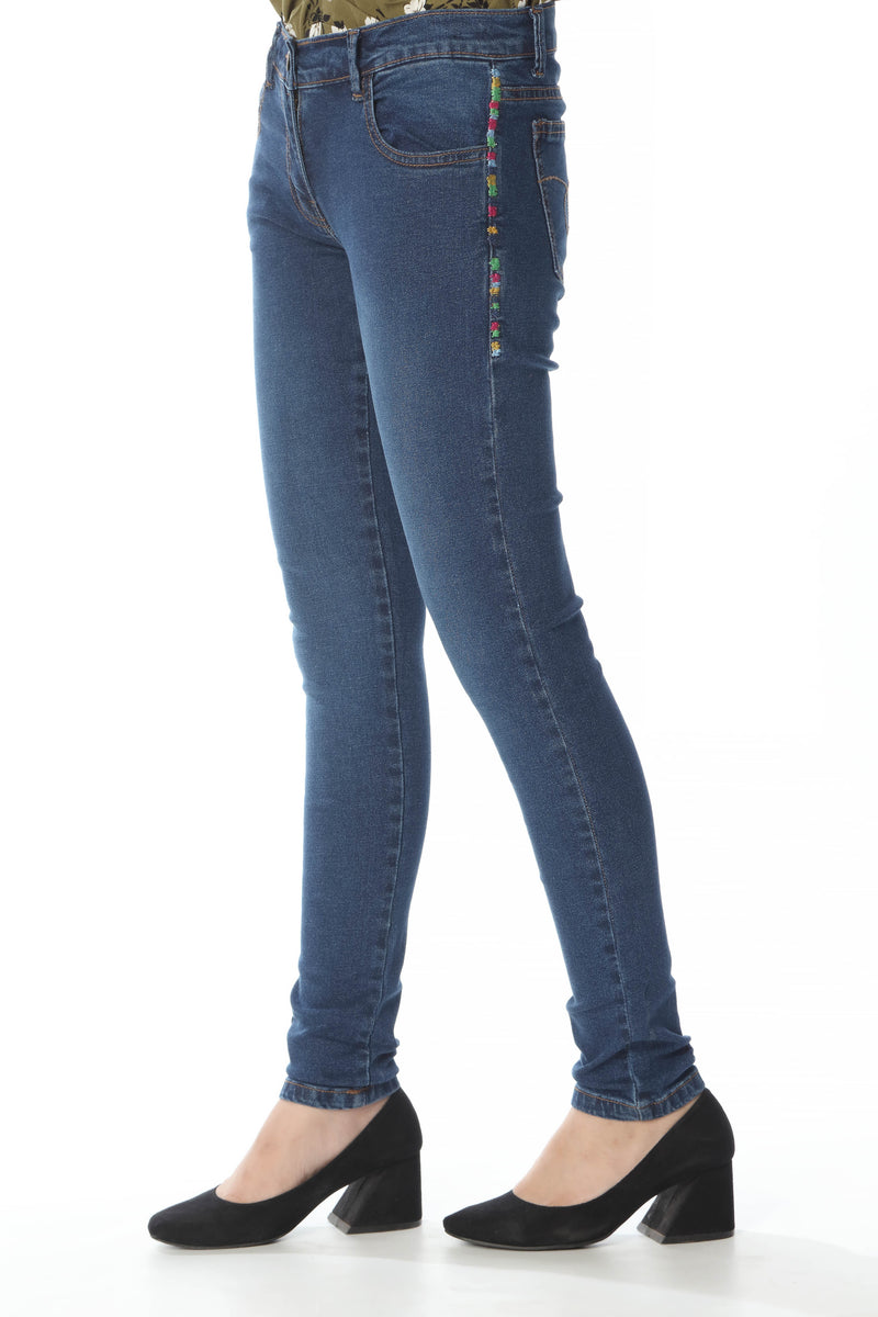 SKINNY PANTS WITH EMBROIDERY (SSGD-130)