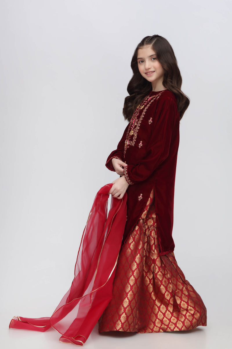 Embellished Kameez, Gharara & Dupatta (GPW-979)