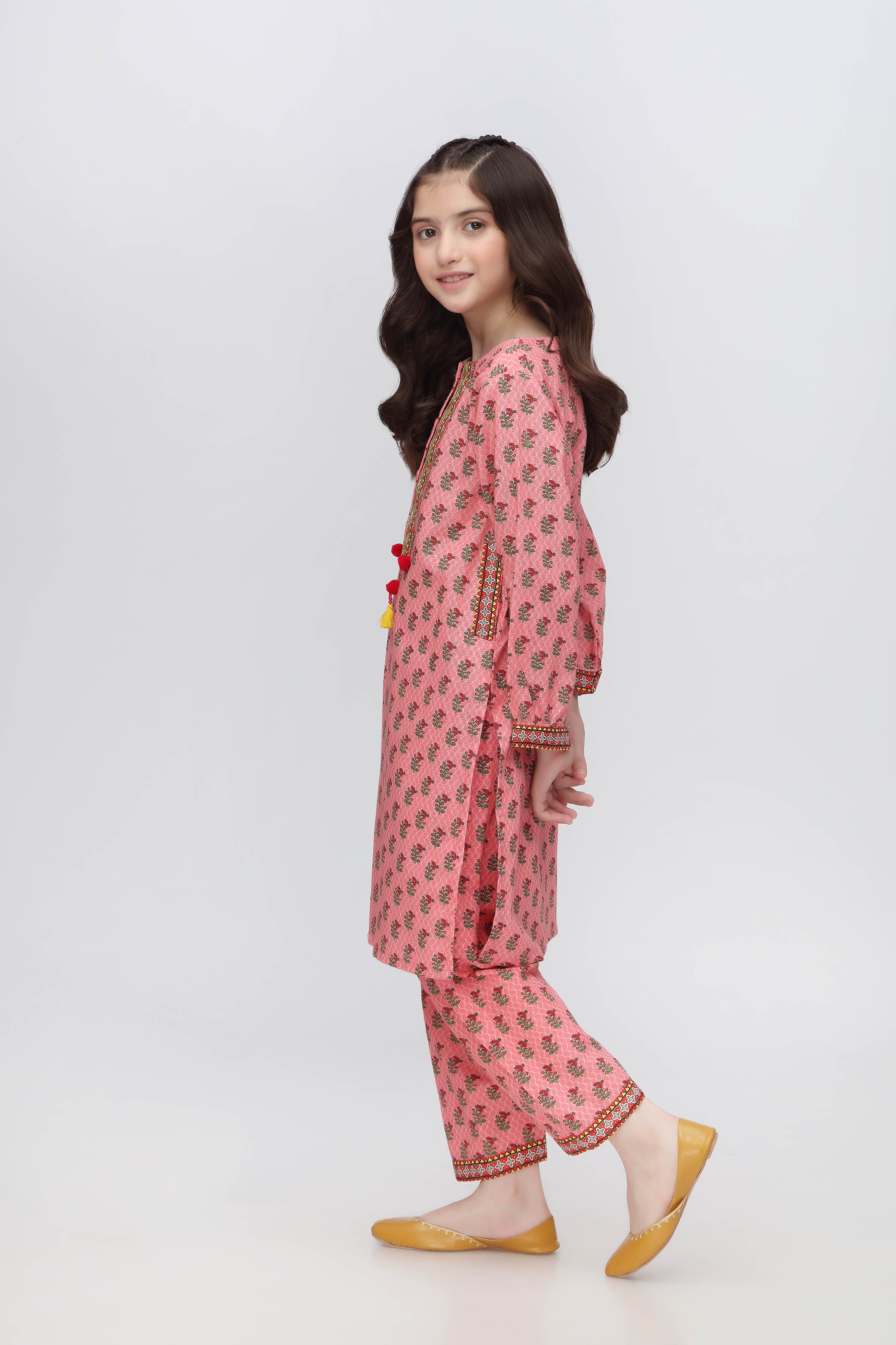 Digital Printed Embellished Kurti with Shalwar (DGKS-105)