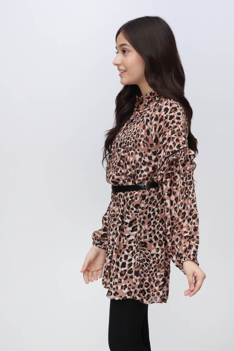 PRINTED TUNIC WITH BELT (SSGTU-892)
