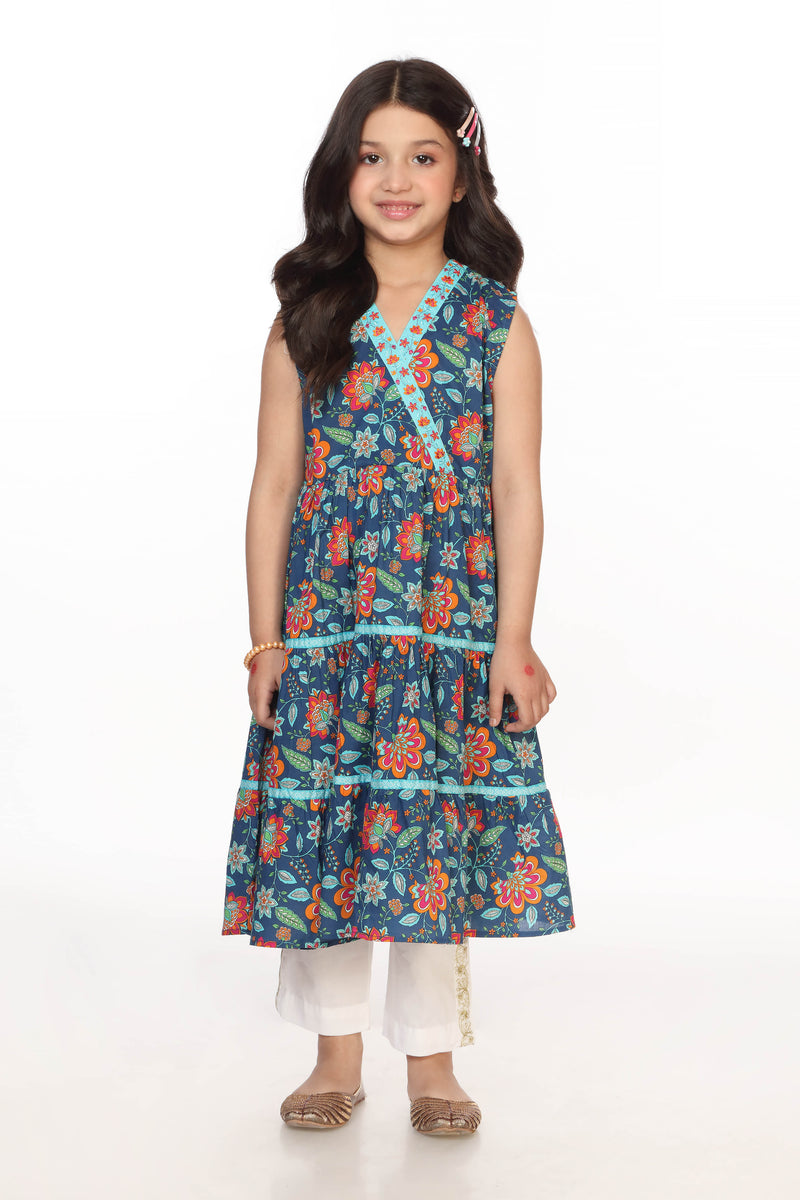 Digital Printed Embellished Flared Kurti (DGK-358)