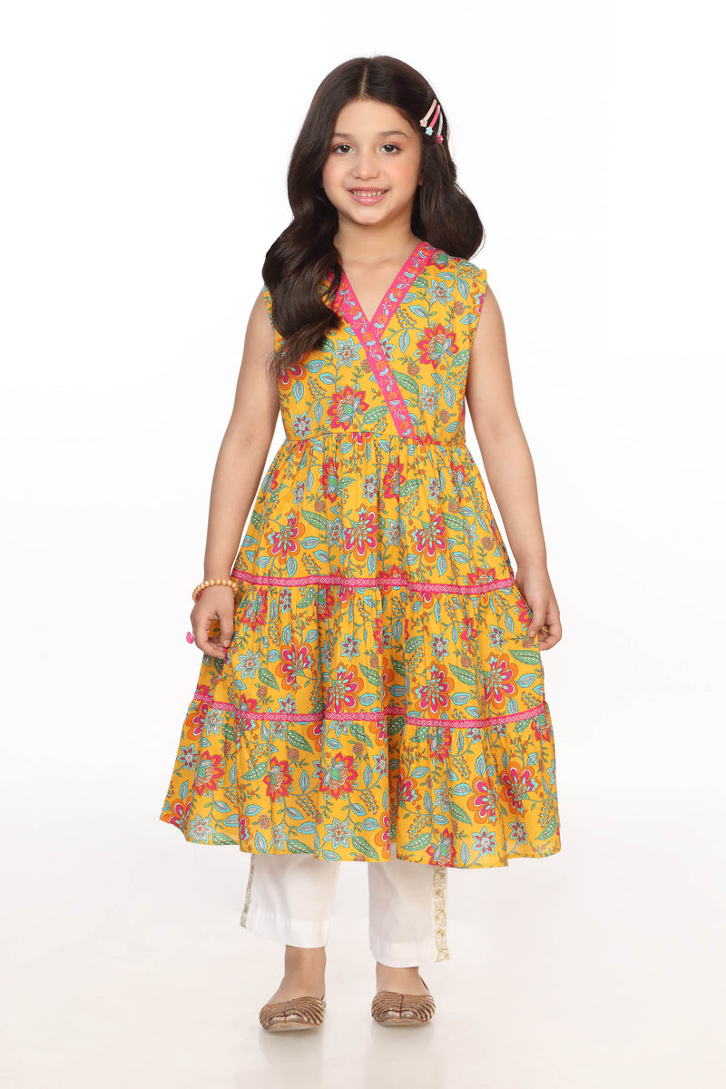 Digital Printed Embellished Flared Kurti (DGK-358)
