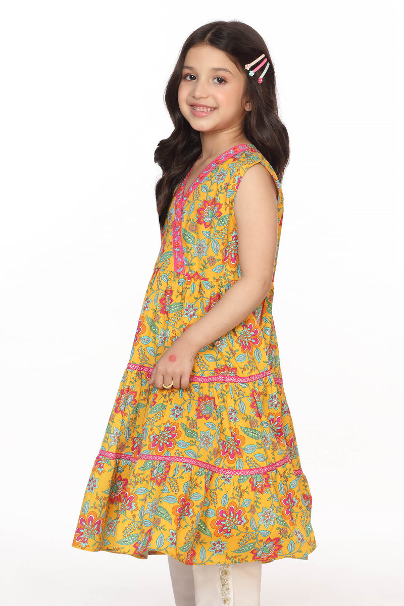Digital Printed Embellished Flared Kurti (DGK-358)