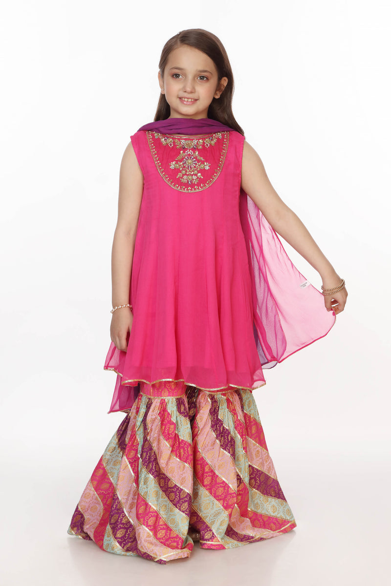 Embellished Kameez with Gharara & Dupatta (GPW-967)