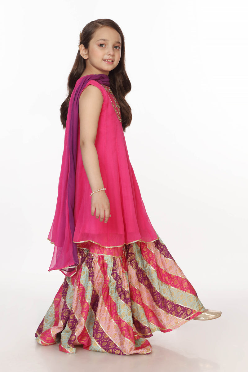 Embellished Kameez with Gharara & Dupatta (GPW-967)