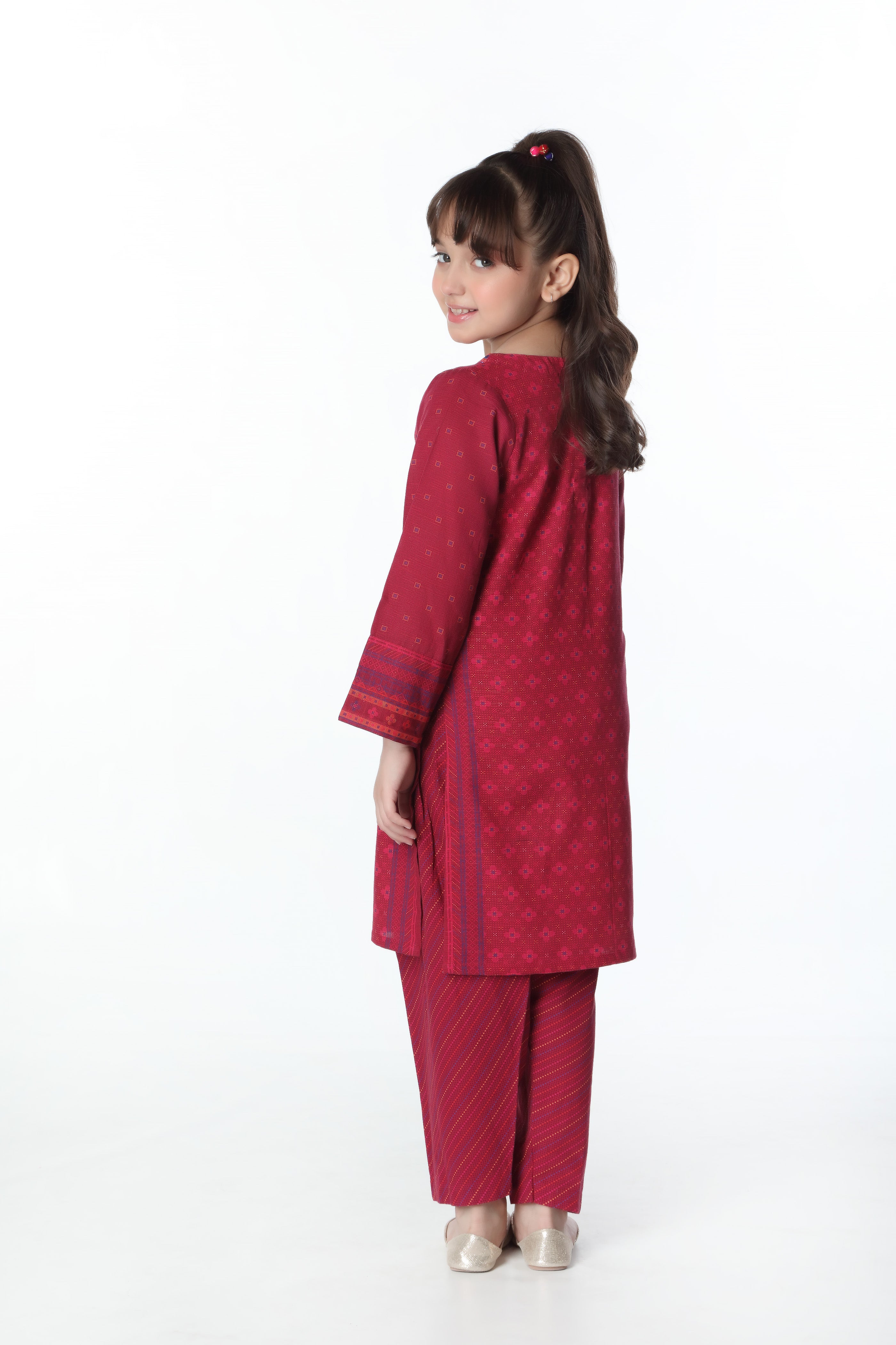 Digital Printed Embroidered Embellished Kurti with Shalwar (DGKS-106)