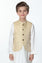 Waistcoat - Soft Jamawar | Beige - Best Kids Clothing Brands In Pakistan Online|Minnie Minors