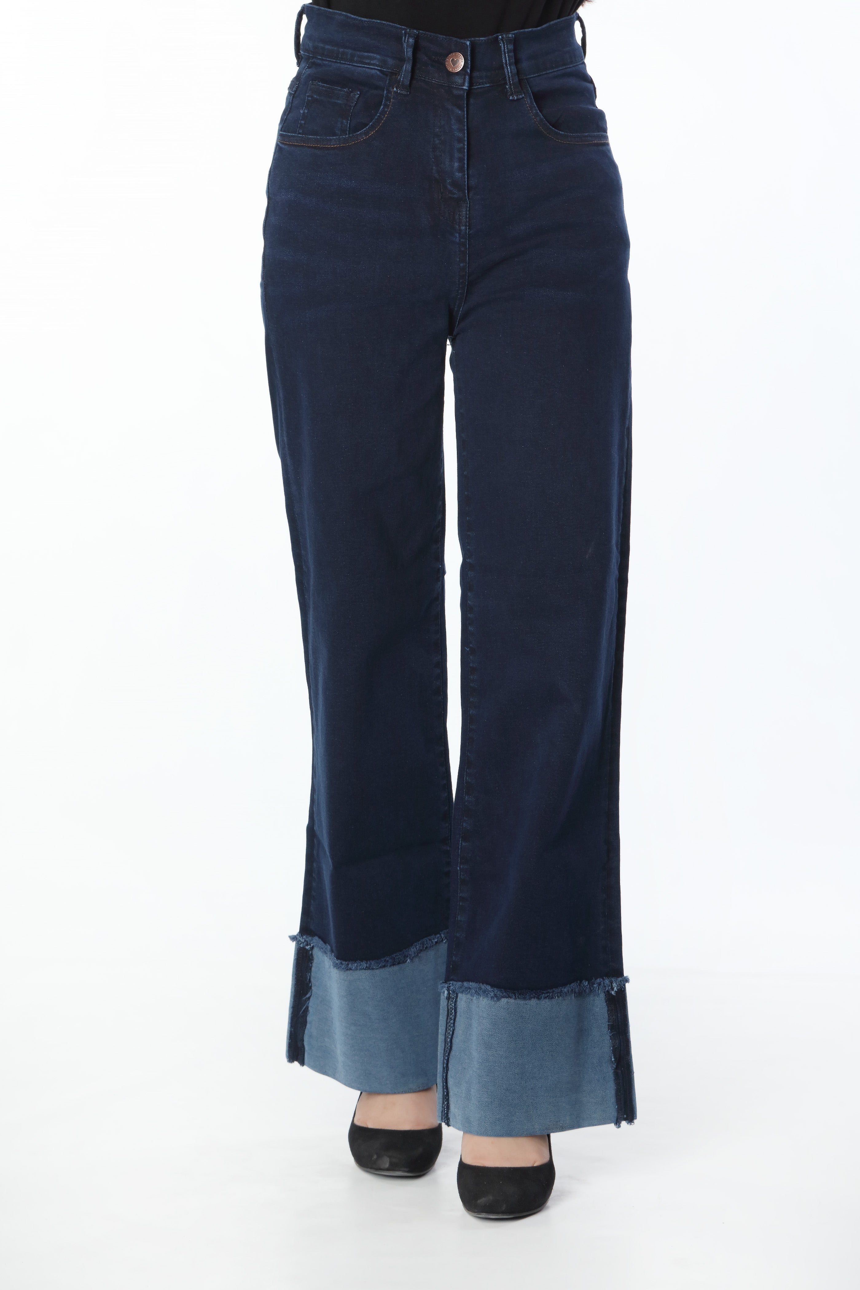 HIGH WAISTED PANTS WITH TURNOVER HEM (SSGD-134)
