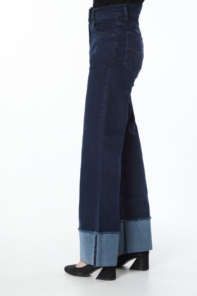 HIGH WAISTED PANTS WITH TURNOVER HEM (SSGD-134)