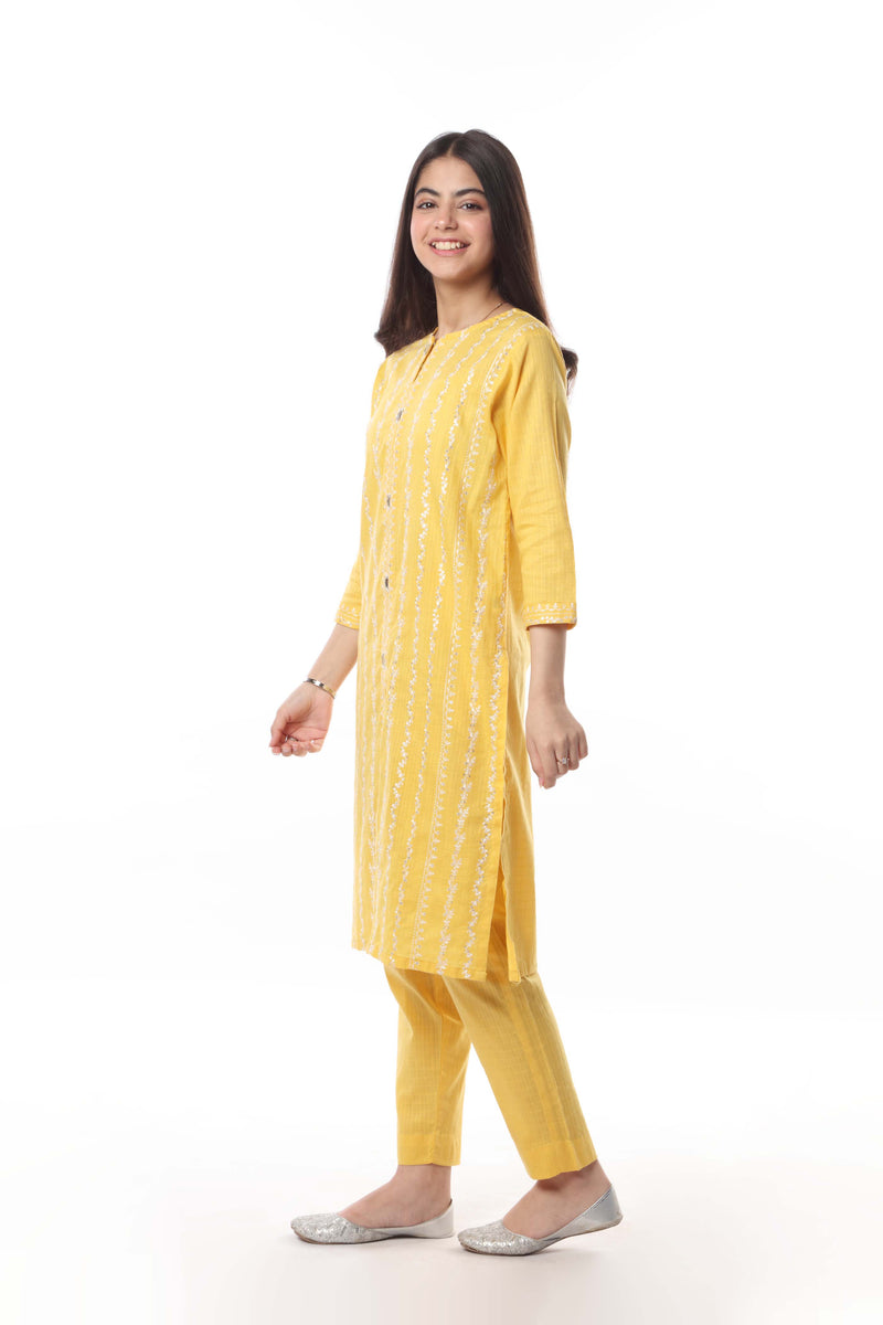 Embroidered Kurti With Trousers (SSEGKS-03)