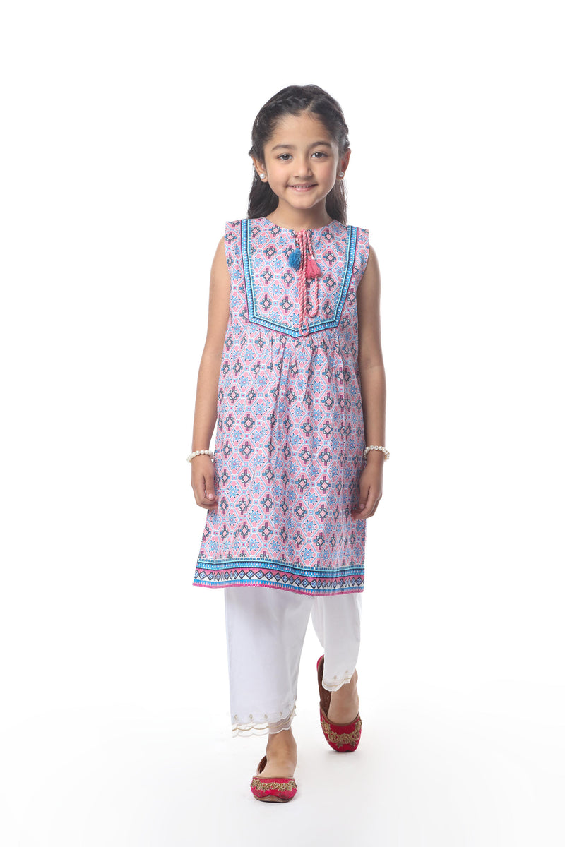 Digital Printed Embellished Kurti With Separate Sleeves (DGK-375)