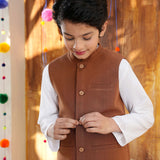 Dark Brown Basic Waist Coat (MSBCWC-014)