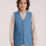 Denim Printed Waistcoat (MSBCWC-018)