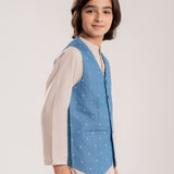 Denim Printed Waistcoat (MSBCWC-018)