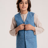 Denim Printed Waistcoat (MSBCWC-018)