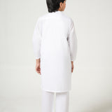 Boys White Kurta Trousers Set (MSKZBS-10)